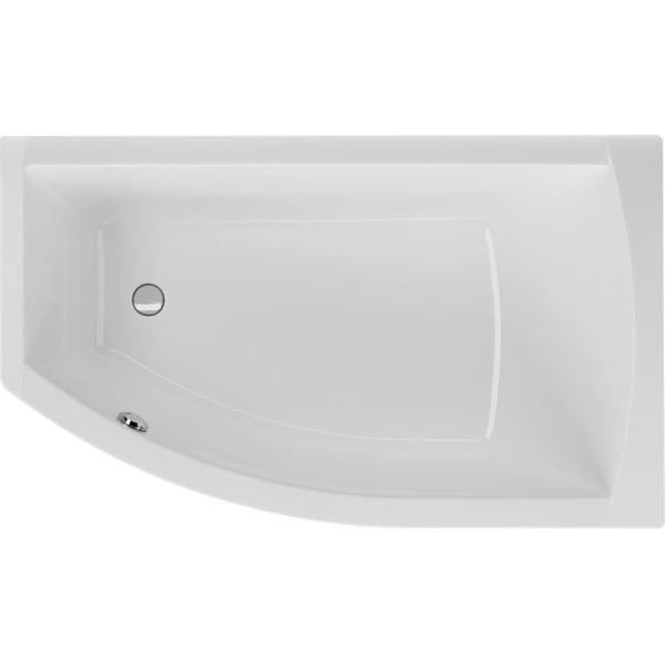 Raumsparwanne Flo, 160 x 95 x 45,5 cm, weiß, rechts