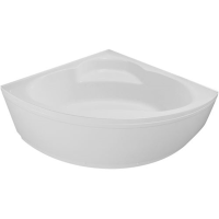 Eckwanne Apollo, 130 x 130 x 43,5 cm, weiß inkl. Trägergestell und Schürze, Bauhöhe: 63 cm