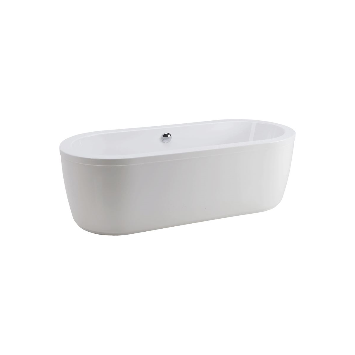 Freistehende Ovalbadewanne Rhein, 200 x 100 x 51 cm,...