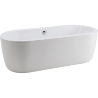 Freistehende Ovalbadewanne Rhein, 180 x 80 x 44 cm, weiß mit 1-teiliger Schürze