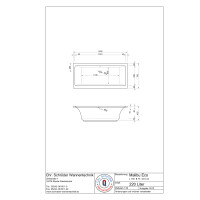 Rechteckwanne Malibu Eco, 160 x 75 x 42,5 cm, weiß