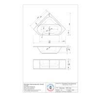 Eckwanne Euroline II, 140 x 140 x 42 cm, weiß