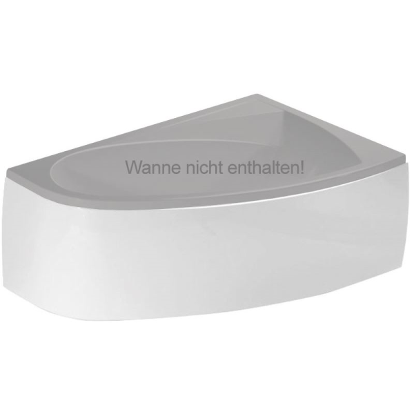 Schürze zur Raumsparwanne Sliver 150, weiß, rechts
