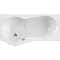 Kombibadewanne Flore, 170 x 90 x 42 cm, weiß, links