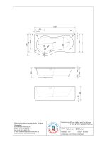 Kombibadewanne Flore, 170 x 90 x 42 cm, weiß, links inkl. Trägergestell und Front- und Seitenschürze am Kopfende