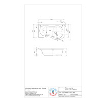 Kombibadewanne Flore, 170 x 90 x 42 cm, weiß, rechts