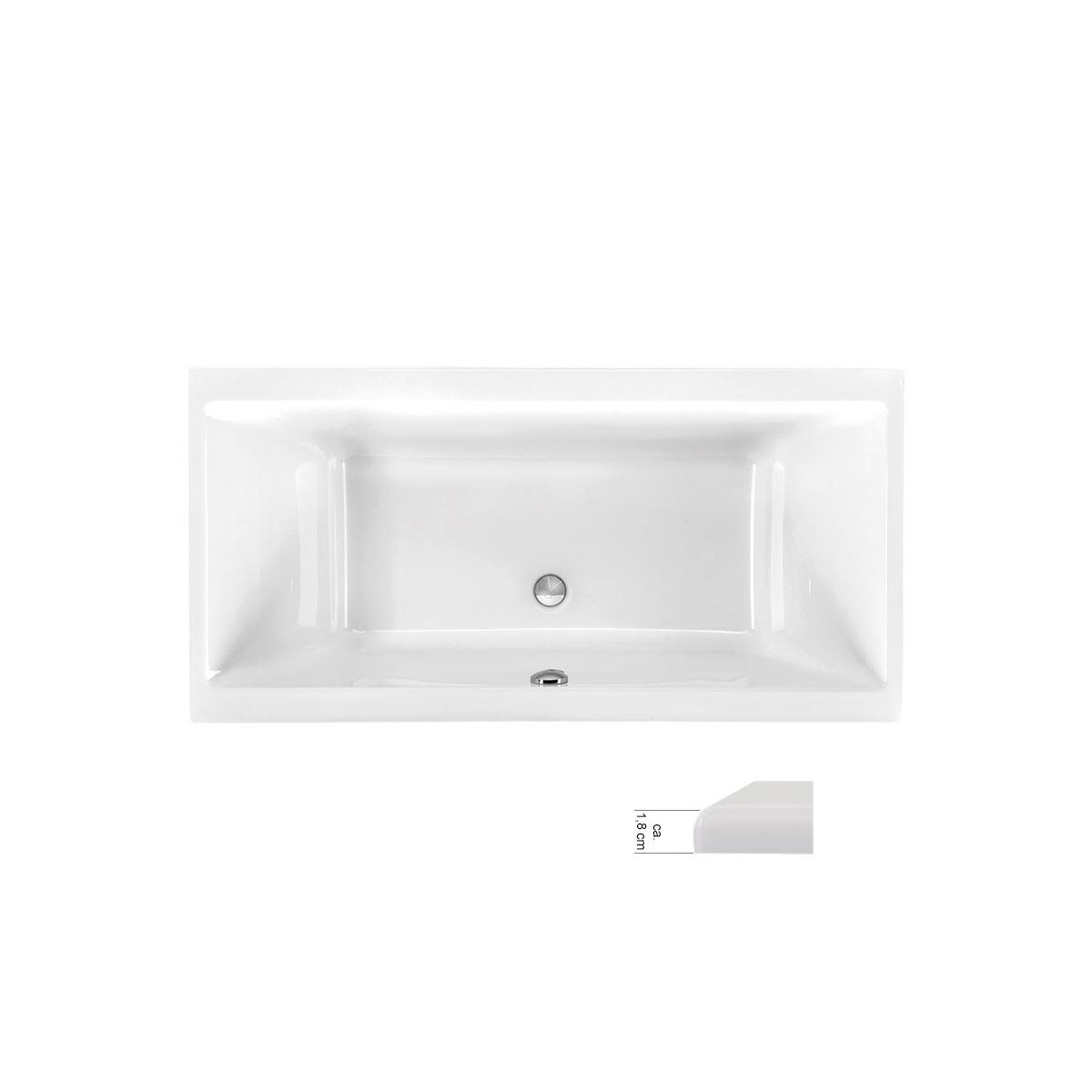 Rechteckwanne Malibu Eco Slim, 190 x 90 x 46,5 cm, wei&szlig