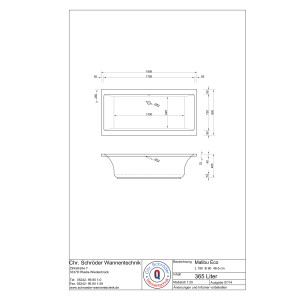 Rechteckwanne Malibu Eco Slim, 190 x 90 x 46,5 cm, weiß