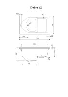 Sitzbadewanne Dobra, 120 x 70 x 43 cm, weiß