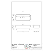 Freistehende Designbadewanne Golem OR, 179,5 x 75 x 44 cm, cremeweiß matt  mit festintegrierter Schürze Überlaufdesign Slot