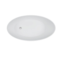 Freistehende Designbadewanne Golem E, 160,5 x 85 x 46 cm, weiß glanz  mit festintegrierter Schürze Überlaufdesign Slot