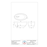 Freistehende Designbadewanne Golem E, 160,5 x 85 x 46 cm, weiß glanz  mit festintegrierter Schürze Überlaufdesign Slot