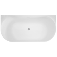 Vorwandwanne Golem Wall, 160 x 74,5 x 58,5 cm, weiß glanz  mit festintegrierter Schürze Überlaufdesign Slot zur Vorwandmontage