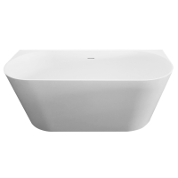 Vorwandwanne Golem Wall, 160 x 74,5 x 58,5 cm, schneeweiß matt  mit festintegrierter Schürze Überlaufdesign Slot zur Vorwandmontage