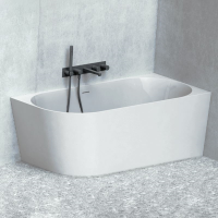 Vorwandwanne Golem Wall, 160 x 74,5 x 58,5 cm, weiß glanz  Ausführung rechts, mit festintegrierter Schürze