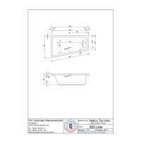 Raumsparwanne Malibu Top, 160 x 95 x 45 cm, weiß  Ausführung links