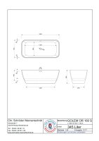 Freistehende Designbadewanne Golem OR, 160 x 75,5 x 56,5 cm, cremeweiß matt