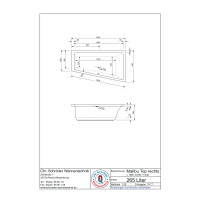 Raumsparwanne Malibu Top, 160 x 95 x 45 cm, weiß  Ausführung rechts