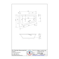 Raumsparwanne Malibu Comfort, 170 x 125 x 45 cm, weiß  Ausführung links
