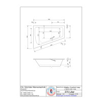 Raumsparwanne Malibu Comfort, 180 x 135 x 45 cm, weiß  Ausführung links