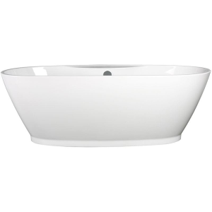 Freistehende Ovalbadewanne Amazonas, 179 x 83 x 60 cm, weiß  mit festintegrierter Schürze, Füße, Excenter Ab- und Überlaufgarnitur