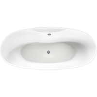 Freistehende Ovalbadewanne Amazonas, 179 x 83 x 60 cm, weiß  mit festintegrierter Schürze, Füße, Excenter Ab- und Überlaufgarnitur