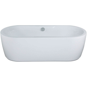 Freistehende Ovalbadewanne Seine, 178 x 78,5 x 59 cm, weiß  mit festintegrieter Schürze, Füße und Ab- und Überlaufgarnitur