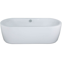 Freistehende Ovalbadewanne Seine, 178 x 78,5 x 59 cm, weiß  mit festintegrieter Schürze, Füße und Ab- und Überlaufgarnitur