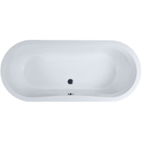 Freistehende Ovalbadewanne Seine, 178 x 78,5 x 59 cm, weiß  mit festintegrieter Schürze, Füße und Ab- und Überlaufgarnitur