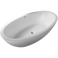 Freistehende Badewanne Britt, 190 x 94 x 60 cm, weiß  mit festintegrierter Schürze zur freistehenden Montage inkl. Fußgestell und Multiplex