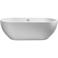 Freistehende Badewanne Rens, 189 x 89,5 x 62 cm, weiß  mit festintegrierter Schürze zur freistehenden Montage inkl. Fußgestell und Multiplex