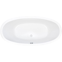 Freistehende Badewanne Britt, 180 x 87 x 58 cm, weiß  mit festintegrierter Schürze zur freistehenden Montage