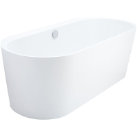Freistehende Badewanne Themse Fine F, 180 x 80 x 60 cm, weiß  mit festintegrierter Schürze zur freistehenden Montage
