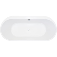 Freistehende Badewanne Themse Fine F, 180 x 80 x 60 cm, weiß  mit festintegrierter Schürze zur freistehenden Montage