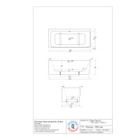 Vorwandwanne Tiber Fine VL, 180 x 80 x 60 cm, weiß Version links mit festintegrierter Schürze