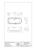 Vorwandwanne Salm VL, 170 x 75 x 60 cm, weiß Version links mit festintegrierter Schürze