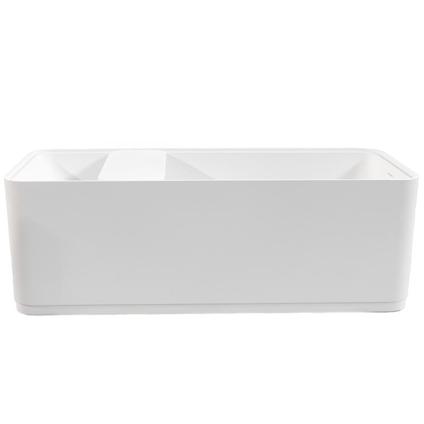 Freistehende Designwanne Golem Comfort, 160 x 73,5 x 59,5 cm, schneeweiß matt  mit festintegrierter Schürze Überlaufdesign Slot