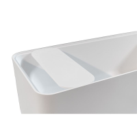 Freistehende Designwanne Golem Comfort, 160 x 73,5 x 59,5 cm, schneeweiß matt  mit festintegrierter Schürze Überlaufdesign Slot