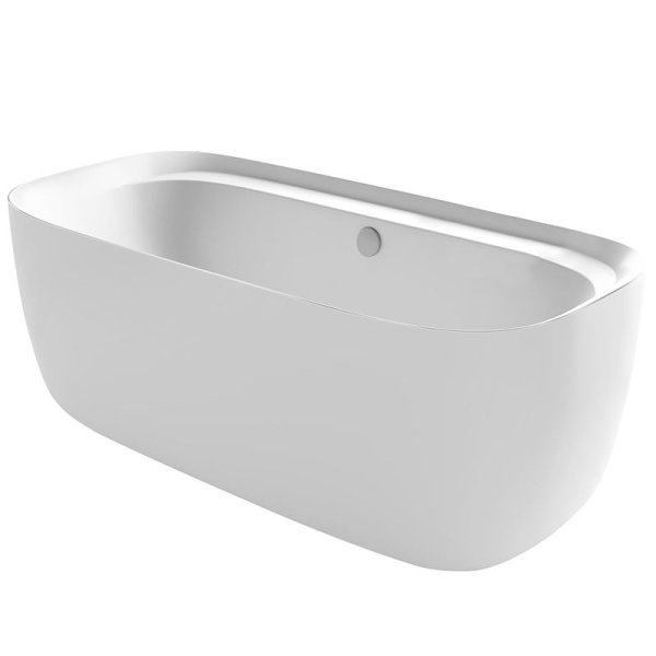 Freistehende Badewanne Ovalwanne Lutter, 170 x 84,5 x 65,5 cm, weiß  mit festintegrierter Schürze