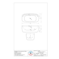 Freistehende Badewanne Ovalwanne Lutter, 170 x 84,5 x 65,5 cm, weiß  mit festintegrierter Schürze