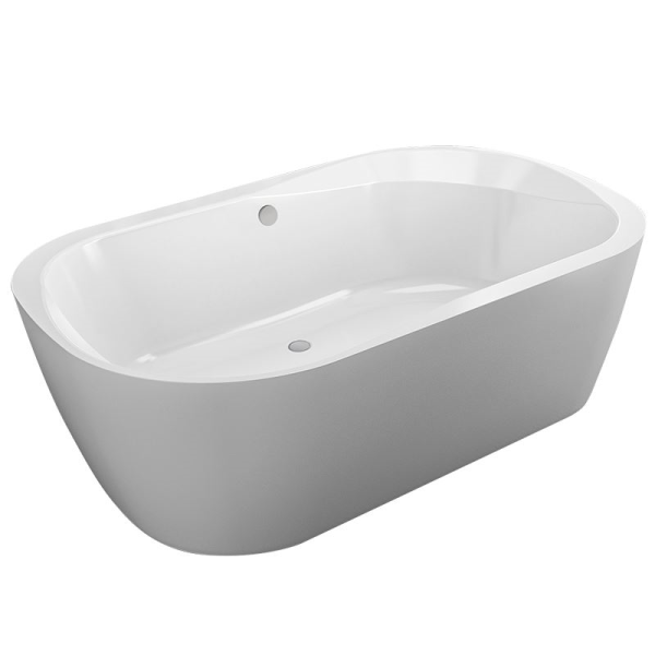 Freistehende Badewanne Ovalwanne Kupa O, 190 x 120 x 62,5 cm, weiß  mit festintegrierter Schürze zur freistehenden Montage