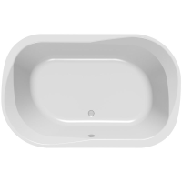 Freistehende Badewanne Ovalwanne Kupa O, 190 x 120 x 62,5 cm, weiß  mit festintegrierter Schürze zur freistehenden Montage