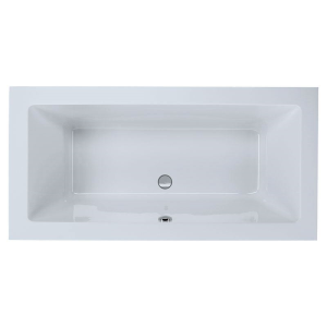 Freistehende Badewanne Rechteckwanne Lupor, 180 x 80 x 66 cm, weiß  mit fugenloser Schürze