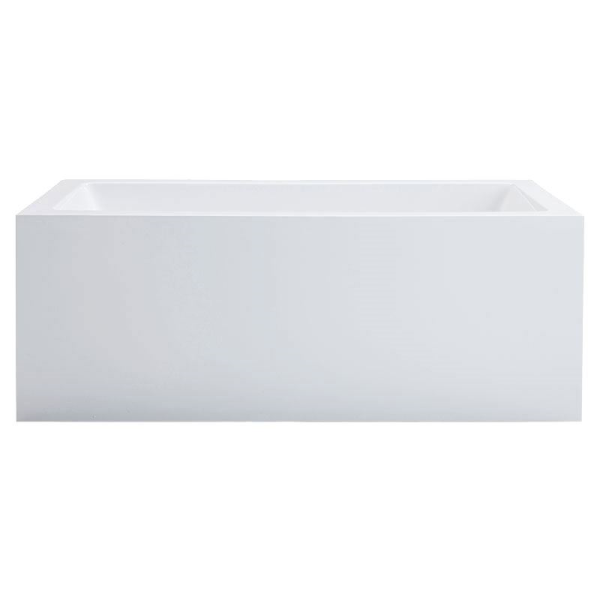 Rechteckwanne Lupor, 180 x 90 x 66 cm, weiß  Vorwand Eck mit fugenloser Schürze