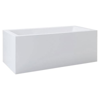 Freistehende Badewanne Rechteckwanne Lupor, 180 x 90 x 66 cm, weiß  mit fugenloser Schürze