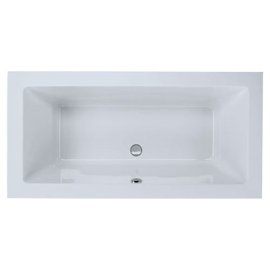 Freistehende Badewanne Rechteckwanne Lupor, 180 x 90 x 66 cm, weiß  mit fugenloser Schürze