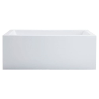 Freistehende Badewanne Rechteckwanne Lupor, 180 x 90 x 66 cm, weiß  mit fugenloser Schürze