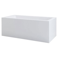 Freistehende Badewanne Rechteckwanne Lupor, 180 x 90 x 66 cm, weiß  mit fugenloser Schürze