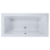 Freistehende Badewanne Rechteckwanne Lupor, 180 x 90 x 66 cm, weiß  mit fugenloser Schürze