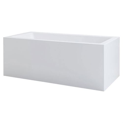 Rechteckwanne Lupor, 190 x 80 x 66 cm, weiß  Vorwand Eck links mit fugenloser Schürze